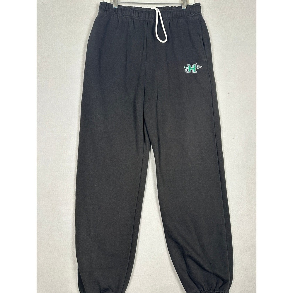 Hopatcong Fan Cloth Team Pants Mens XL Black Fleece Jogger Sweatpants Drawstring